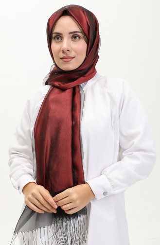 Tulle Shawl 1265-20 Claret Red Black 1265-20