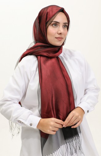 Tulle Shawl 1265-20 Claret Red Black 1265-20