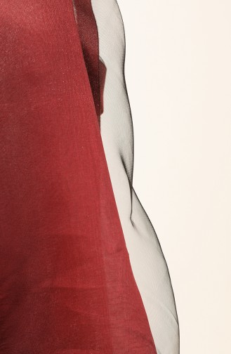 Tulle Shawl 1265-20 Claret Red Black 1265-20