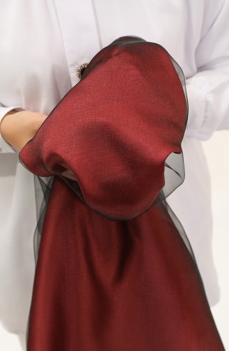 Tulle Shawl 1265-20 Claret Red Black 1265-20