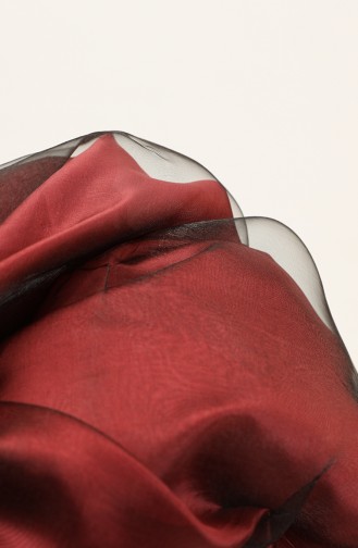 Tulle Shawl 1265-20 Claret Red Black 1265-20