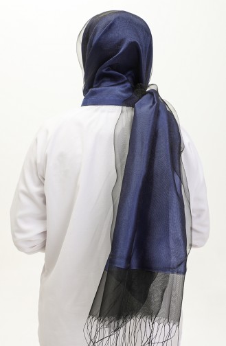 Tulle Shawl 1265-21 İndigo Black 1265-21