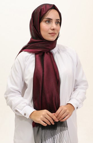 Tüllü Şal 1265-27 Mürdüm Siyah