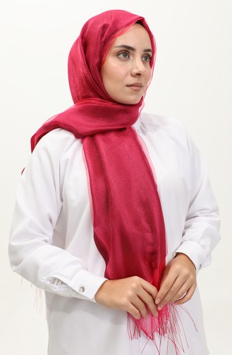 Tüllü Şal 1265-28 Fuşya