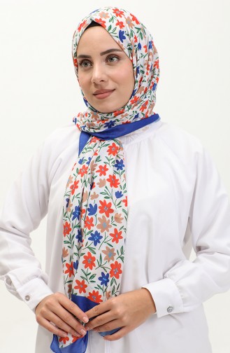 Daisy Patterned Shawl 2060-06 Saxe 2060-06