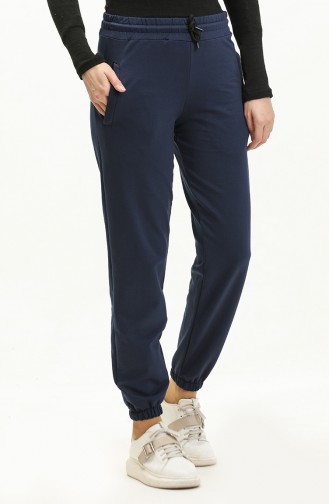 Zippered Pocket Jogger Sweatpants 23015-02 Navy Blue 23015-02