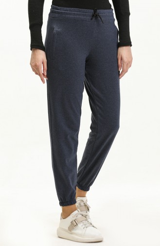 Zippered Pocket Jogger Sweatpants 23016-01 İndigo 23016-01