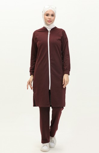 Zippered Tracksuit 3044-02 Plum 3044-02