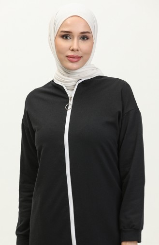 طقم رياضي بسحاب  3044-06 أسود 3044-06