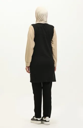 Doppel-Trainingsanzug 23018-05 Schwarz Beige 23018-05