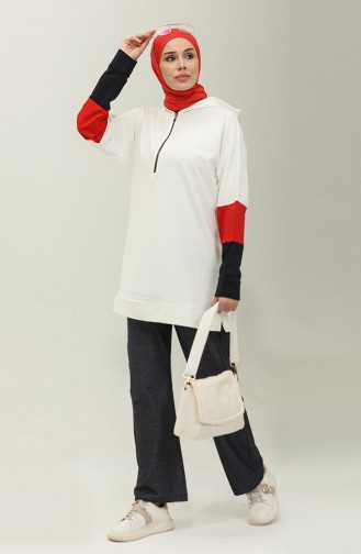 Two Piece Tracksuit Set 23021-01 Ecru 23021-01