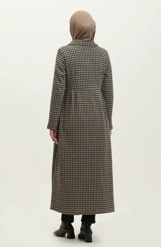 Houndstooth Patterned Buttoned Cape 1981-01 Mink 1981-01