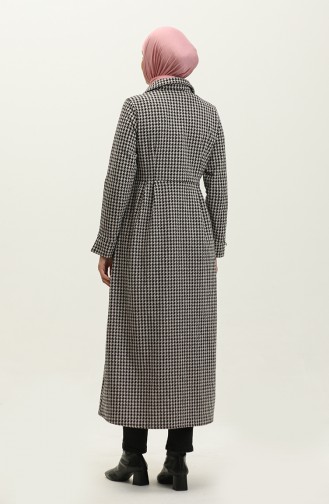 Houndstooth Patterned Buttoned Cape 1981-07 Powder 1981-07