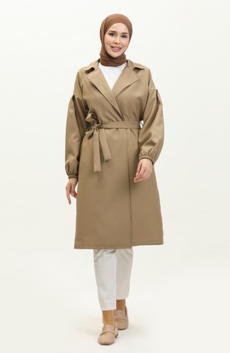 Knopfdetaillierter Trenchcoat Nerz 19148 14787