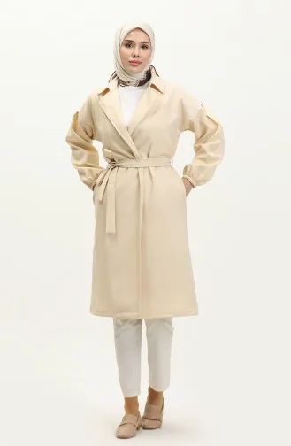 Knopfdetaillierter Trenchcoat Beige 19148 14788