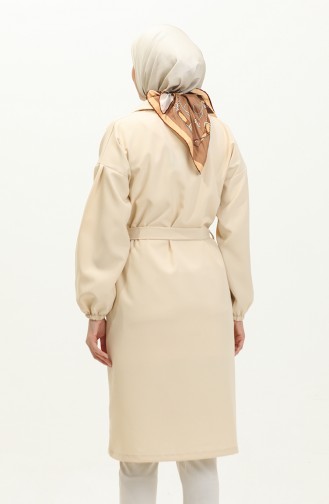 Button Detailed Trench Coat Beige 19148 14788