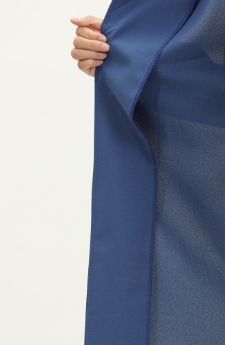 Button Detailed Trench Coat Blue 19148 14790