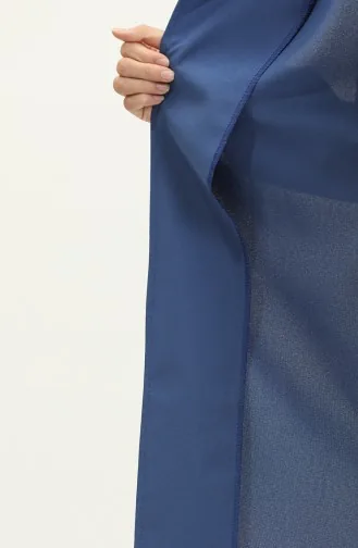 Button Detailed Trench Coat Blue 19148 14790
