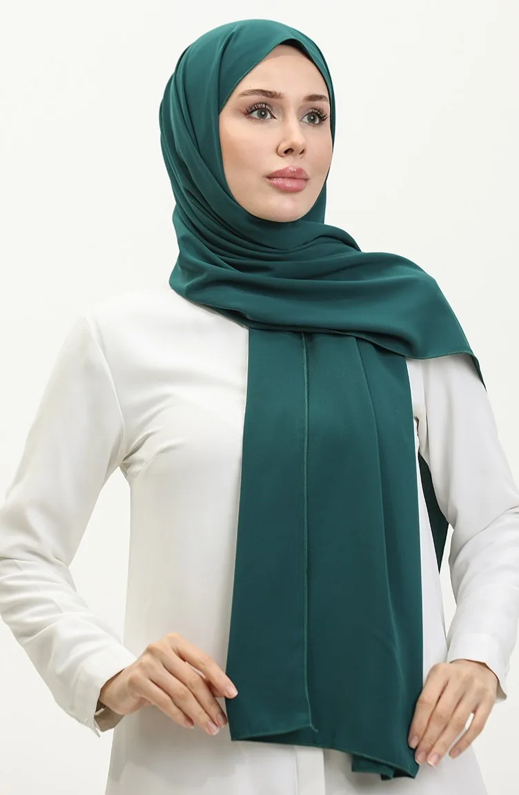 شال قطن حرير آيمينا 8612-13 أخضر زمردي غامق 8612-13