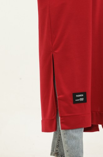 Kapüşonlu Uzun Tunik 0271D-01 Bordo