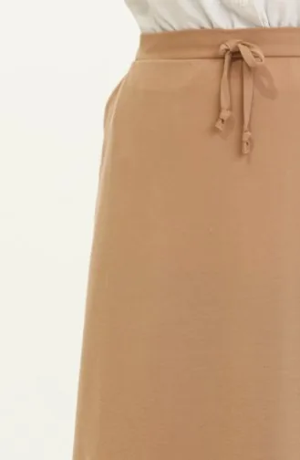 Taschenrock Mit Elastischer Taille 0268-01 Beige 0268-01