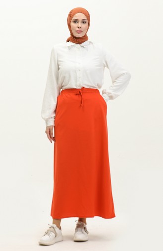 Elastic waist Pocket Skirt 0268-04 Orange 0268-04
