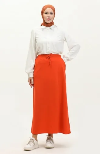 Jupe Taille Elastique Avec Poche 0268-04 Orange 0268-04