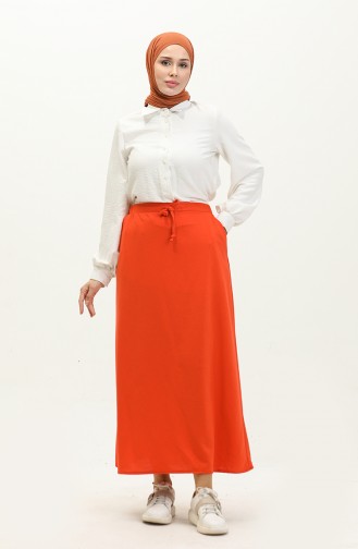 Elastic waist Pocket Skirt 0268-04 Orange 0268-04