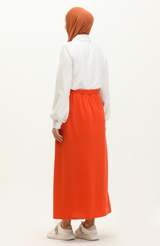 Elastic waist Pocket Skirt 0268-04 Orange 0268-04