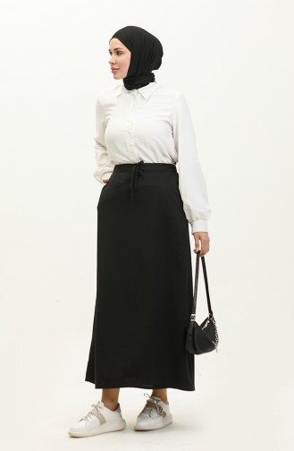 Elastic waist Pocket Skirt 0268-06 Black 0268-06