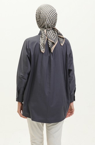 Oversize Pocket Poplin Shirt 3001-04 Anthracite 3001-04