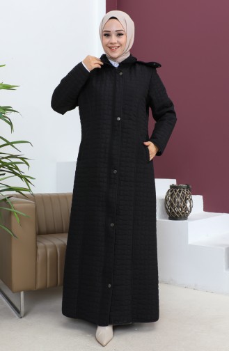 Large Size Diamond Pattern Quilted Coat 5062-01 Black 5062-01