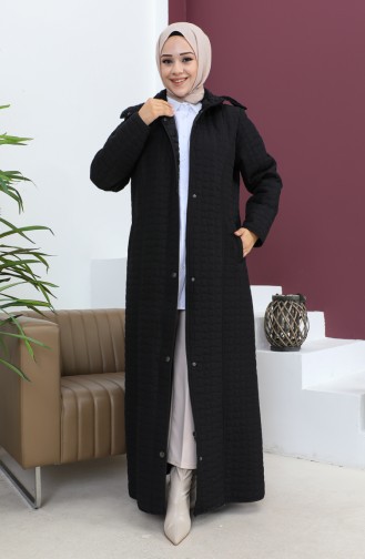 Large Size Diamond Pattern Quilted Coat 5062-01 Black 5062-01