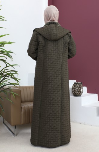 Large Size Diamond Pattern Quilted Coat 5062-03 Khaki 5062-03