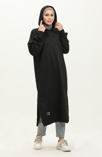 Hooded Long Tunic 0271-02 Black 0271-02