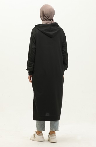 Hooded Long Tunic 0271-02 Black 0271-02
