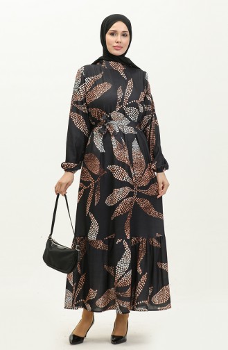 Patterned Dress 0266-02 Black 0266-02