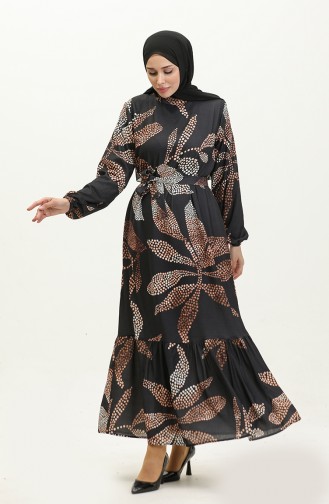 Robe à Motifs 0266-02 Noir 0266-02