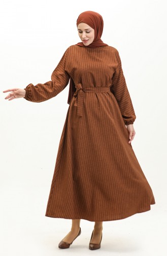 Robe Rayée Manches Chauve Souris 0270-06 Tan 0270-06