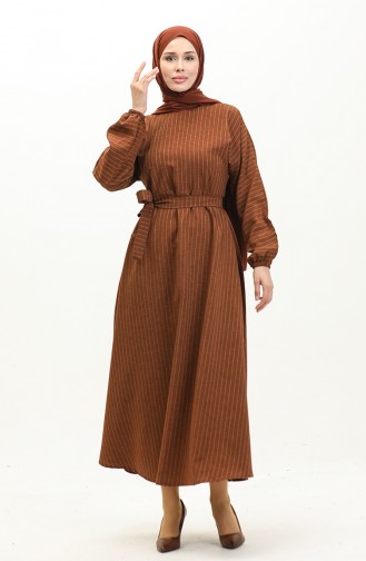 Robe Rayée Manches Chauve Souris 0270-06 Tan 0270-06