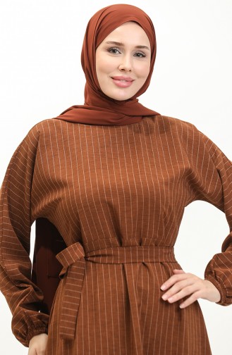 Robe Rayée Manches Chauve Souris 0270-06 Tan 0270-06