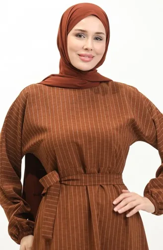 Robe Rayée Manches Chauve Souris 0270-06 Tan 0270-06