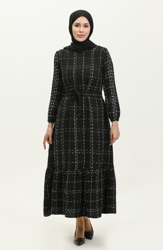 Chanel Kuşaklı Elbise 0272-01 Siyah