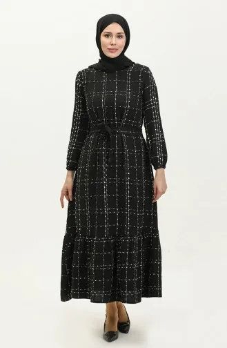 Chanel Kuşaklı Elbise 0272-01 Siyah