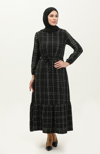 Chanel Kuşaklı Elbise 0272-01 Siyah