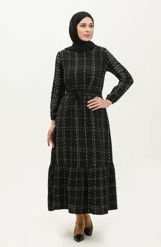 Chanel Kuşaklı Elbise 0272-01 Siyah