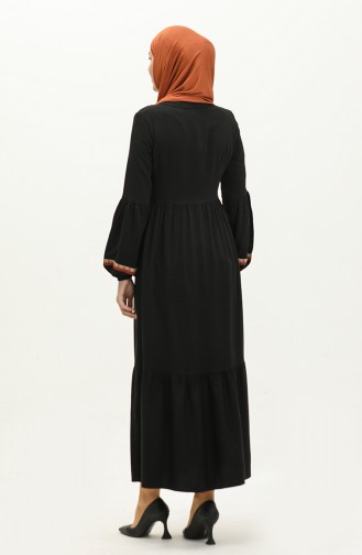Nakışlı Belmando Elbise 24Y8856-06 Siyah