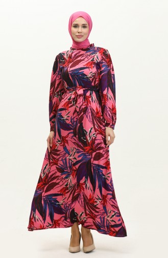 Viscose Patterned Dress 60311-01 Fuchsia 60311-01