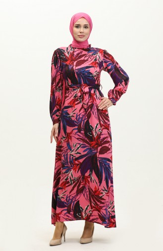 Viscose Patterned Dress 60311-01 Fuchsia 60311-01