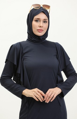 Dunkelblau Hijab Badeanzug 2225A-01